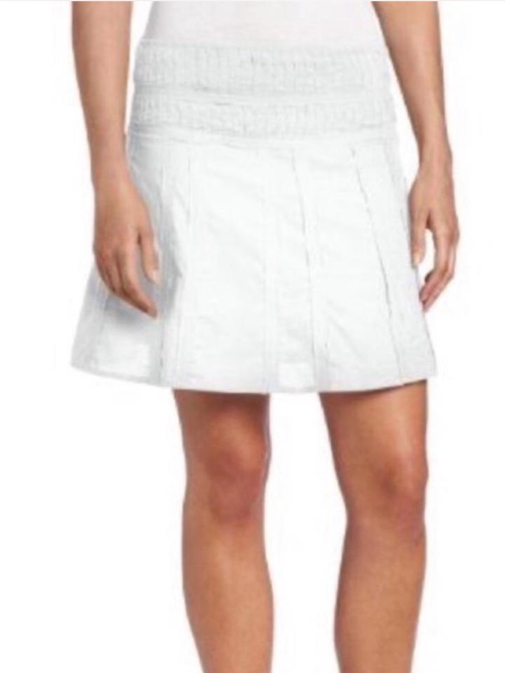 Prana ‘Erin’ White Voile Mini Skirt Raw Edge Size 4